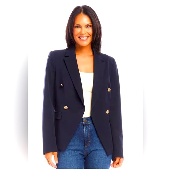 Karen Kane navy blue jacket with brass buttons. Size Medium. NWT. - Picture 1 of 5